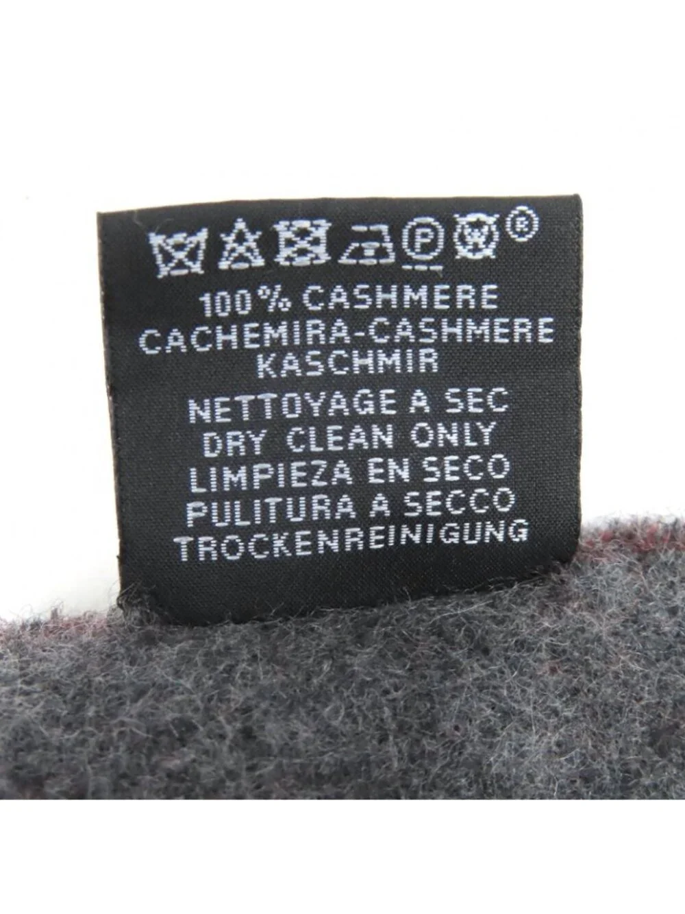 Hermes Grand Mall Cashmere Fringe Scarf Bicolor Brown Gray - Picture 9 of 9